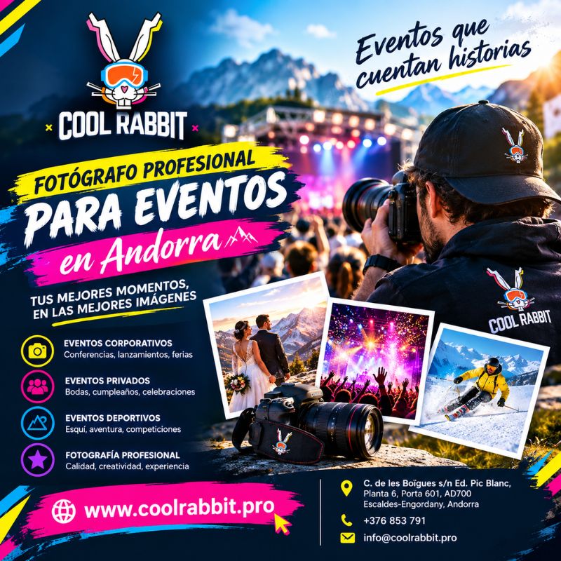 Servicios de Fotógrafo profesional para eventos en Andorra – Cool Rabbit